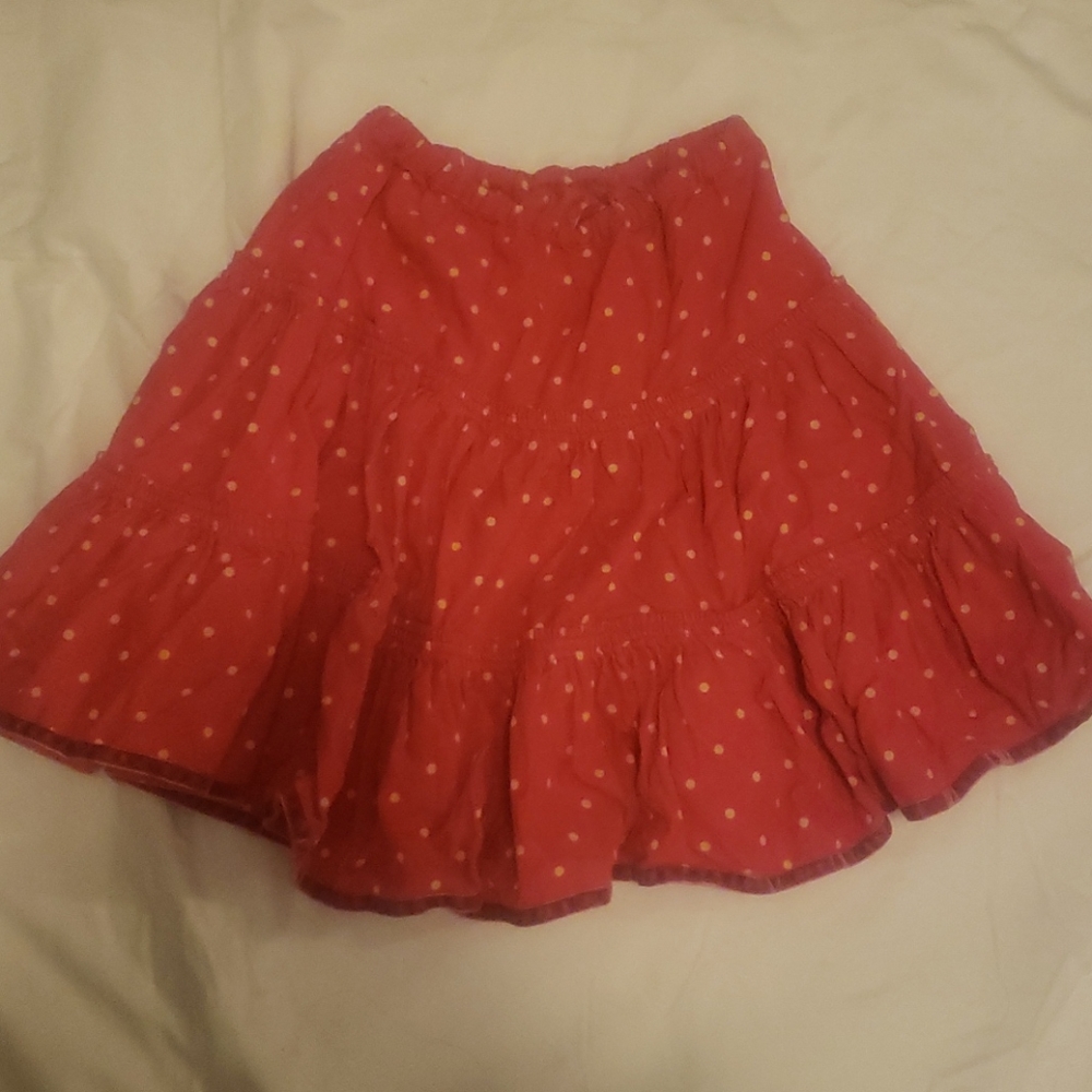 Mini Boden Corduroy pink dot skirt